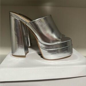 Silver Platform Heels - Never Worn!!